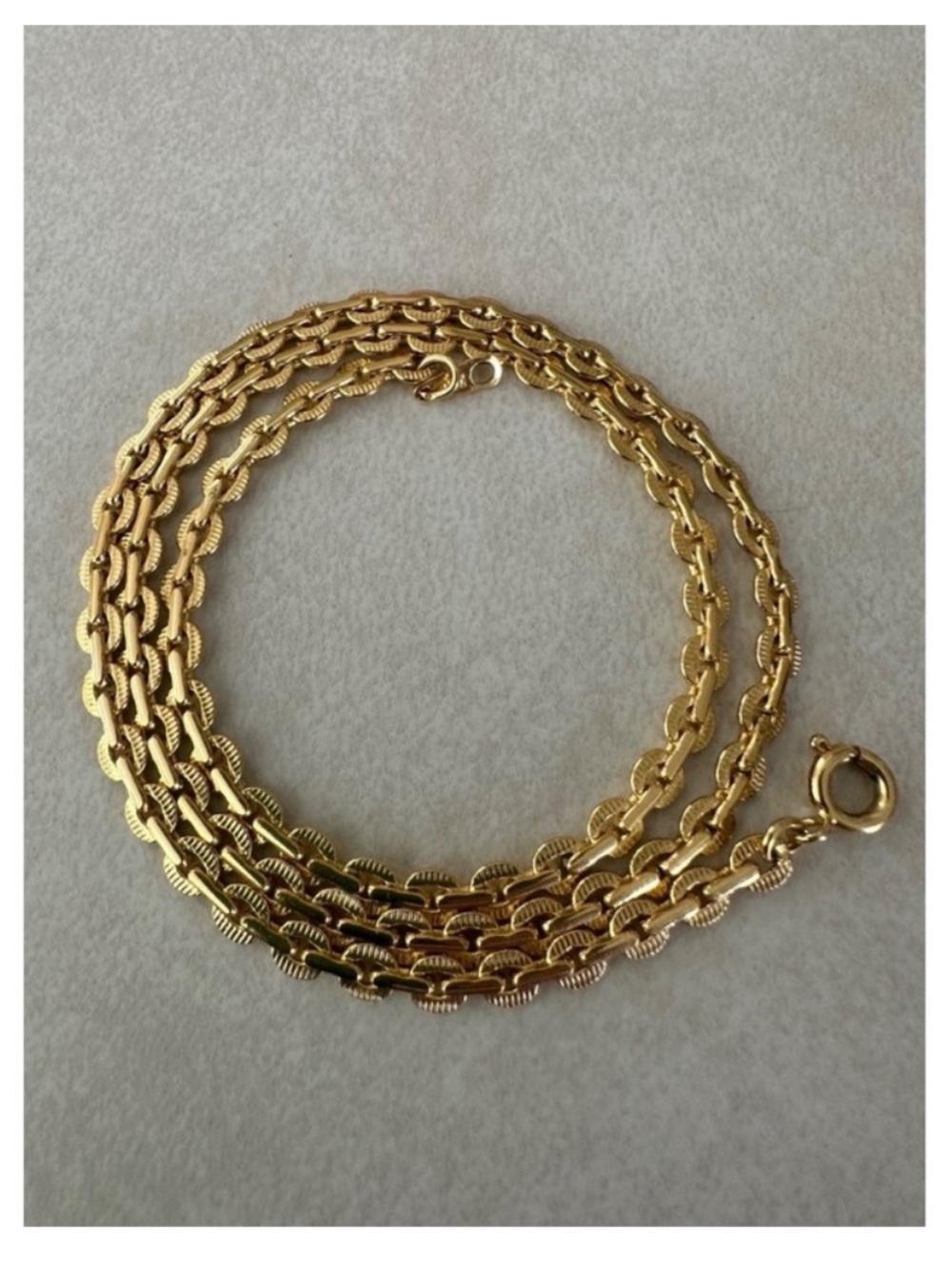 Vintage | Korea signed gold plated textured chain link necklace